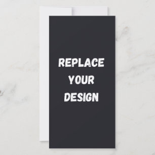 Tarjeta De Agradecimiento Diseño simple negro personalizado Agregar foto o t