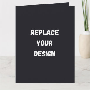 Tarjeta De Agradecimiento Diseño simple negro personalizado Agregar foto o t
