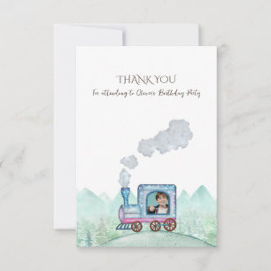 Tarjeta De Agradecimiento Diseño urbano de trenes de vintage para niños