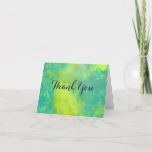 Tarjeta De Agradecimiento Diseño vibrante verde y amarillo