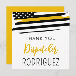 Tarjeta De Agradecimiento Dispatcher Thin Gold Line Personalizado Gracias