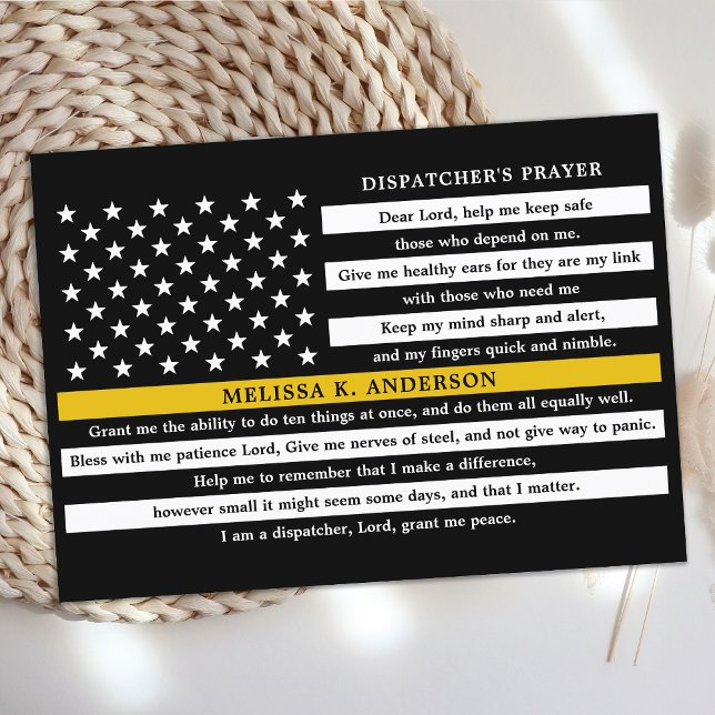 Tarjeta De Agradecimiento Dispatchers Prayer Personalizado Thin Gold Line (Subido por el creador)