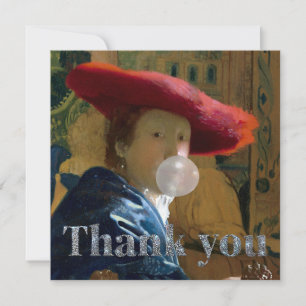 Tarjeta De Agradecimiento Diva de chicle en el sombrero rojo