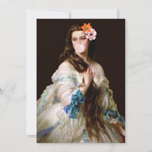 Tarjeta De Agradecimiento Diva de la goma de burbujas con dos flores