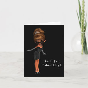 Tarjeta De Agradecimiento Diva Princesa Étnica Gracias Mujer