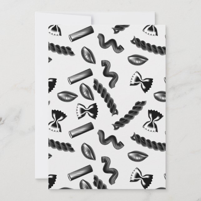 Tarjeta De Agradecimiento Diversidad de Pasta Comida Gris Amante de Italia F (Anverso)