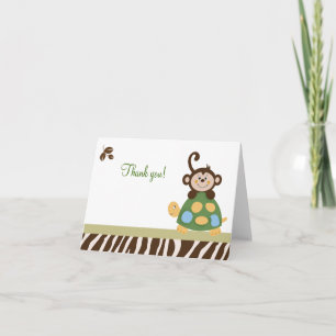 Tarjeta De Agradecimiento Diversión en el mono de la jungla doblado Gracias 