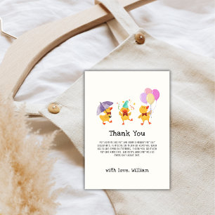 Tarjeta De Agradecimiento Diversión Fiesta Caprichosa Patito Baby Shower