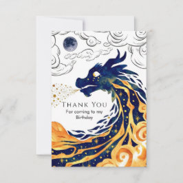 Tarjeta De Agradecimiento Diversión Majestuoso Cumpleaños Dragón