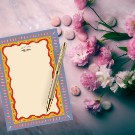 Tarjeta De Agradecimiento Diversión Retro Boho Hecho a Mano Cumpleaños de De