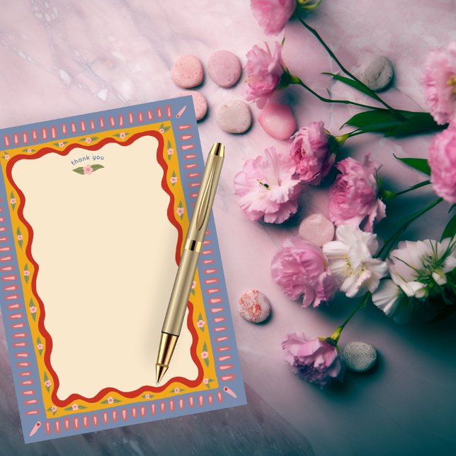 Tarjeta De Agradecimiento Diversión Retro Boho Hecho a Mano Despedida de Sol (Retro Boho Fun Handmade CUSTOM Bridal Shower Thank You Card
)