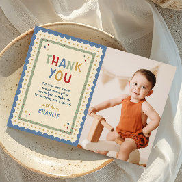 Tarjeta De Agradecimiento Diversión ser un colorido 1er cumpleaños Foto