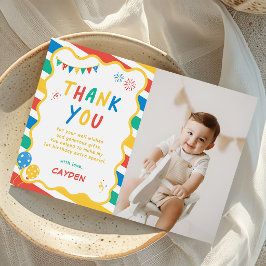 Tarjeta De Agradecimiento Diversión ser un niño Colorido Cumpleaños 1 Foto