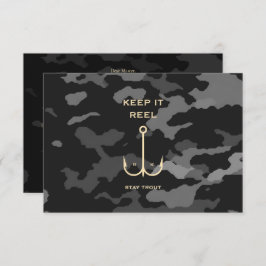 Tarjeta De Agradecimiento Divertida carta de Camo del Día del Padre Pescador