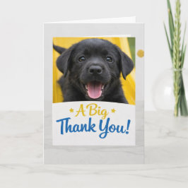 Tarjeta de agradecimiento divertida de cachorro de