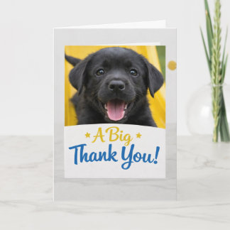 Tarjeta de agradecimiento divertida de cachorro de