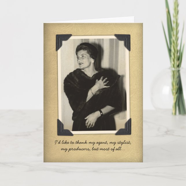 Tarjeta de agradecimiento divertida de Vintage (Anverso)