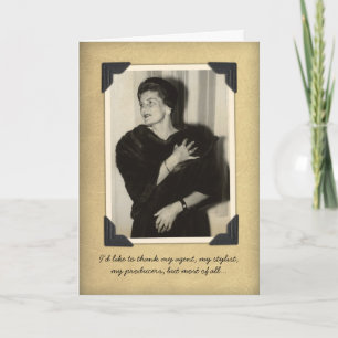 Tarjeta de agradecimiento divertida de Vintage