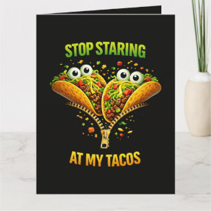 Tarjeta De Agradecimiento Divertida Fiesta de Tacos Deja de Mirar Mis Tacos