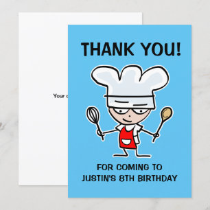 Tarjeta de agradecimiento divertida para fiesta de