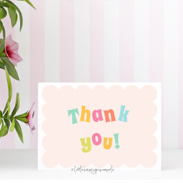 Tarjeta de agradecimiento divertida y colorida