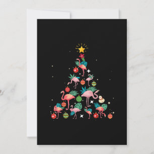 Tarjeta De Agradecimiento Divertido árbol de Navidad Flamingo