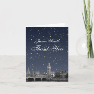 Tarjeta De Agradecimiento DIVERTIDO BG London UK Skyline Starry Night Gracia