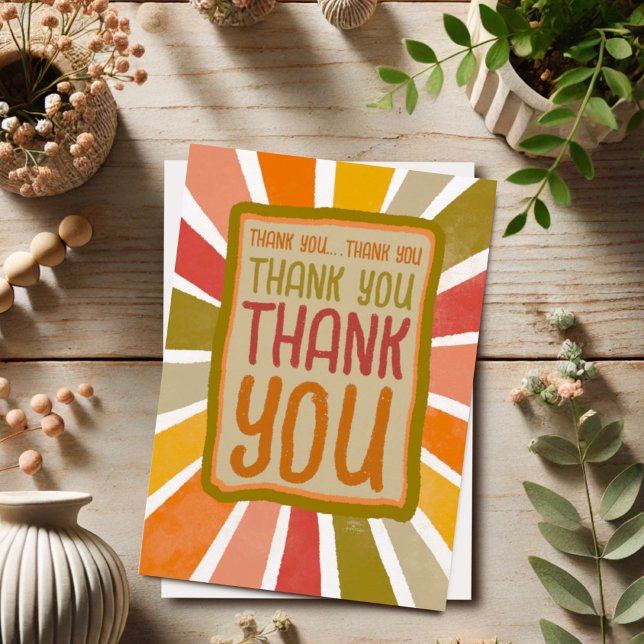 Tarjeta De Agradecimiento Divertido Colorido Alegre Gracias Simple Amarillo (Subido por el creador)
