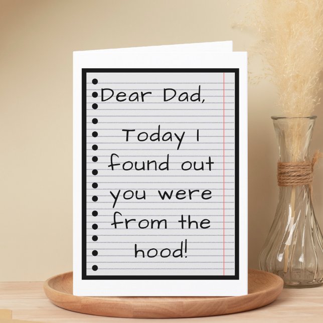Tarjeta De Agradecimiento Divertido del Día del Padre Feliz de la Paternidad (Funny From the Hood Fatherhood Happy Father's Day Thank You Card
)