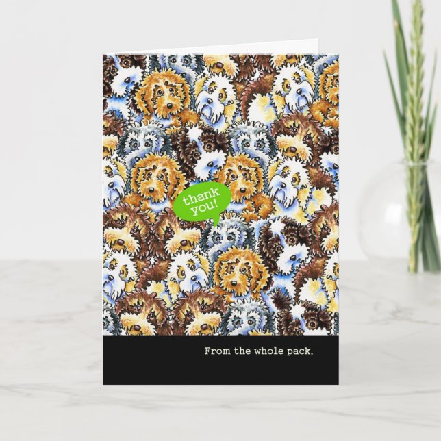 Tarjeta De Agradecimiento Divertido gracias de los perros de Cockapoo del (Anverso)