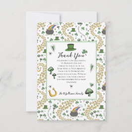 Tarjeta De Agradecimiento Divertido Green St Patricks Day Irish Blessch Lunc