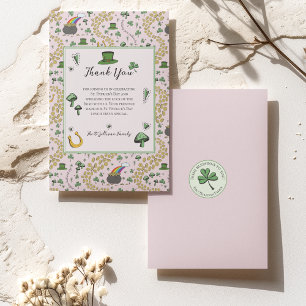 Tarjeta De Agradecimiento Divertido Green St Patricks Day Irish Blessch Lunc