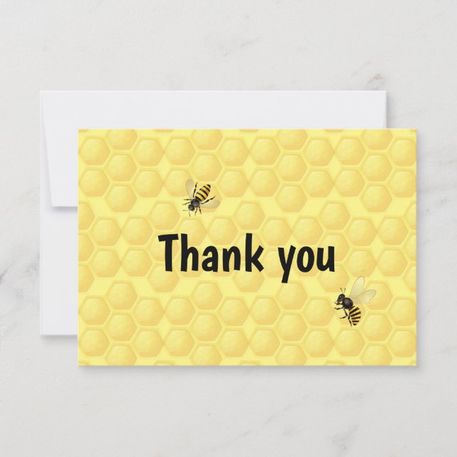Tarjeta De Agradecimiento Divertido Honey Bee Apiary Hive Gracias (Anverso)