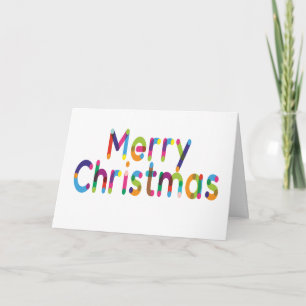 Tarjeta De Agradecimiento Divertido juguetón colorido Feliz Navidad Typograf