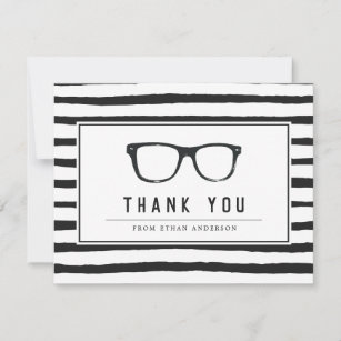 Tarjeta De Agradecimiento Divertido serio de las gafas el   modificado para