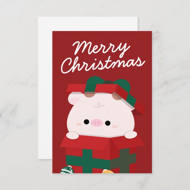 Tarjeta De Agradecimiento Divertido Simple Divertido Feliz Navidad (Anverso / Reverso)