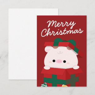 Tarjeta De Agradecimiento Divertido Simple Divertido Feliz Navidad