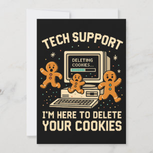 Tarjeta De Agradecimiento Divertido Soporte Técnico Eliminar Cookies