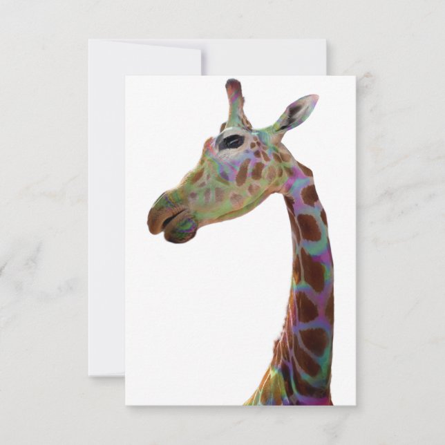 Tarjeta De Agradecimiento Divertido y colorido Giraffe (Anverso)