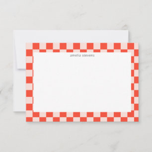 Tarjeta De Agradecimiento Diviértete comprobando el nombre geométrico rojo d