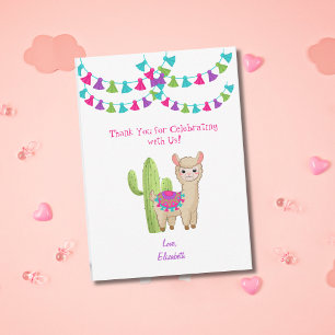 Tarjeta De Agradecimiento Diviértete con Llama Entera Cumpleaños Infantil Ro