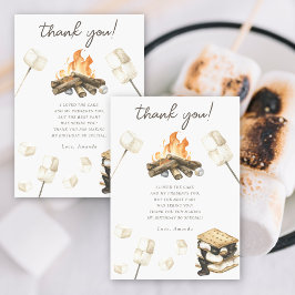 Tarjeta De Agradecimiento Diviértete con S'more de acuarela Cumpleaños Graci