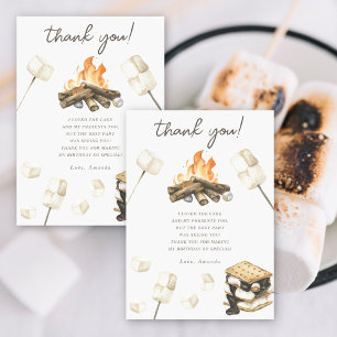 Tarjeta De Agradecimiento Diviértete con S'more de acuarela Cumpleaños Graci