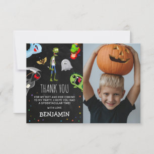 Tarjeta De Agradecimiento Diviértete en la fiesta de cumpleaños de Halloween