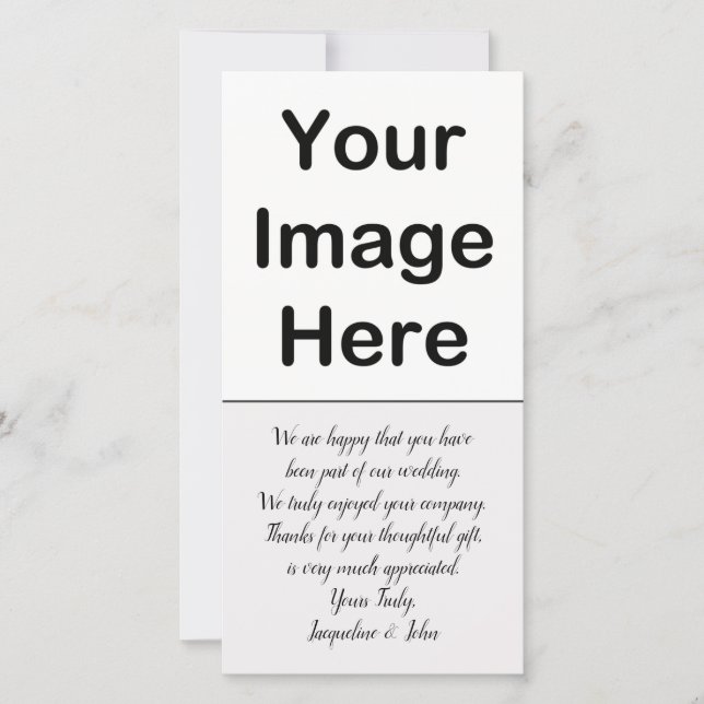 Tarjeta De Agradecimiento DIY - Boda Gracias Insertar foto (Anverso)