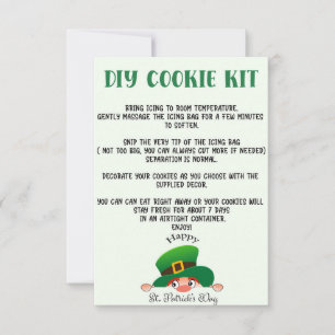 TARJETA DE AGRADECIMIENTO DIY COOKIE KIT INSTRUCCIONES, ST PATRICKS DAY