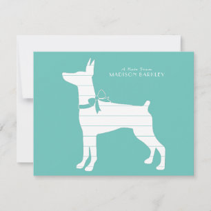 Tarjeta De Agradecimiento Dobermann Pinscher Perro Cachorro