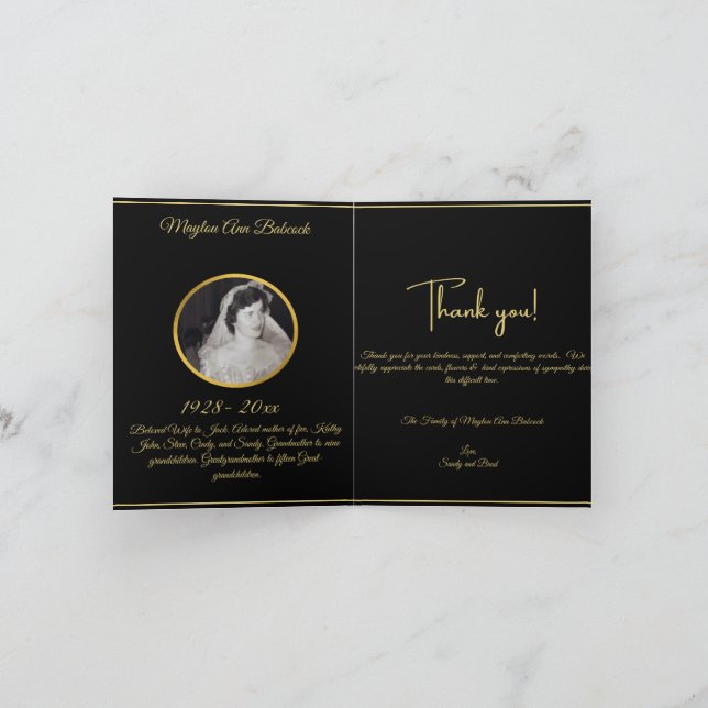 Tarjeta de agradecimiento doblada (Interior)