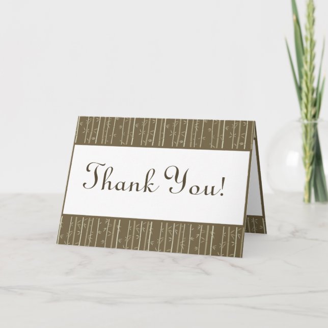 Tarjeta de agradecimiento doblada Bamboo Bliss (Anverso)