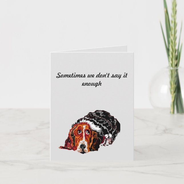 Tarjeta de agradecimiento doblada : Basset Hound (Anverso)